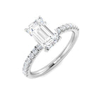 9ct White Gold Emerald Cut Lab Grown Diamond Ring 1