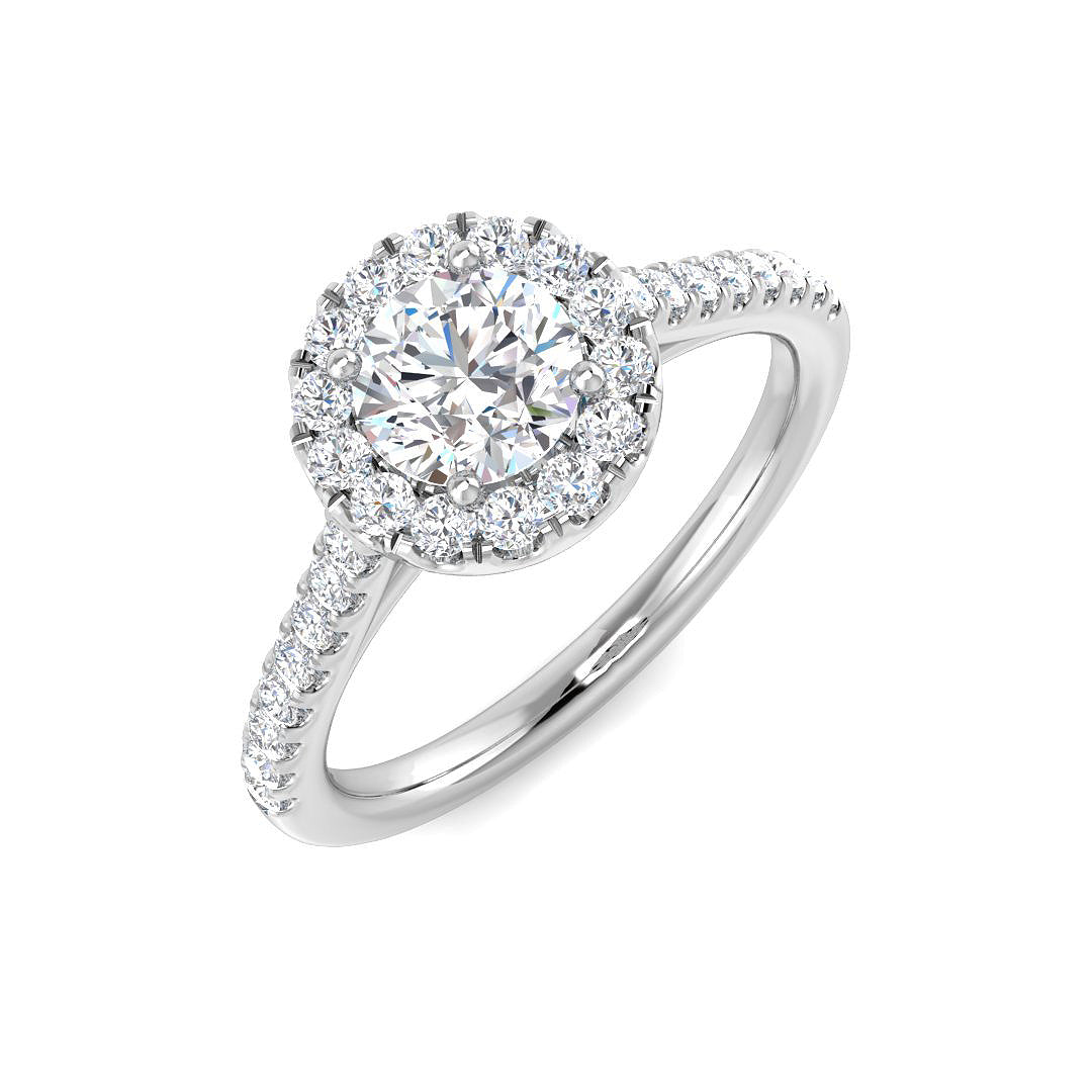 Platinum Round Lab Grown Diamond Ring 1