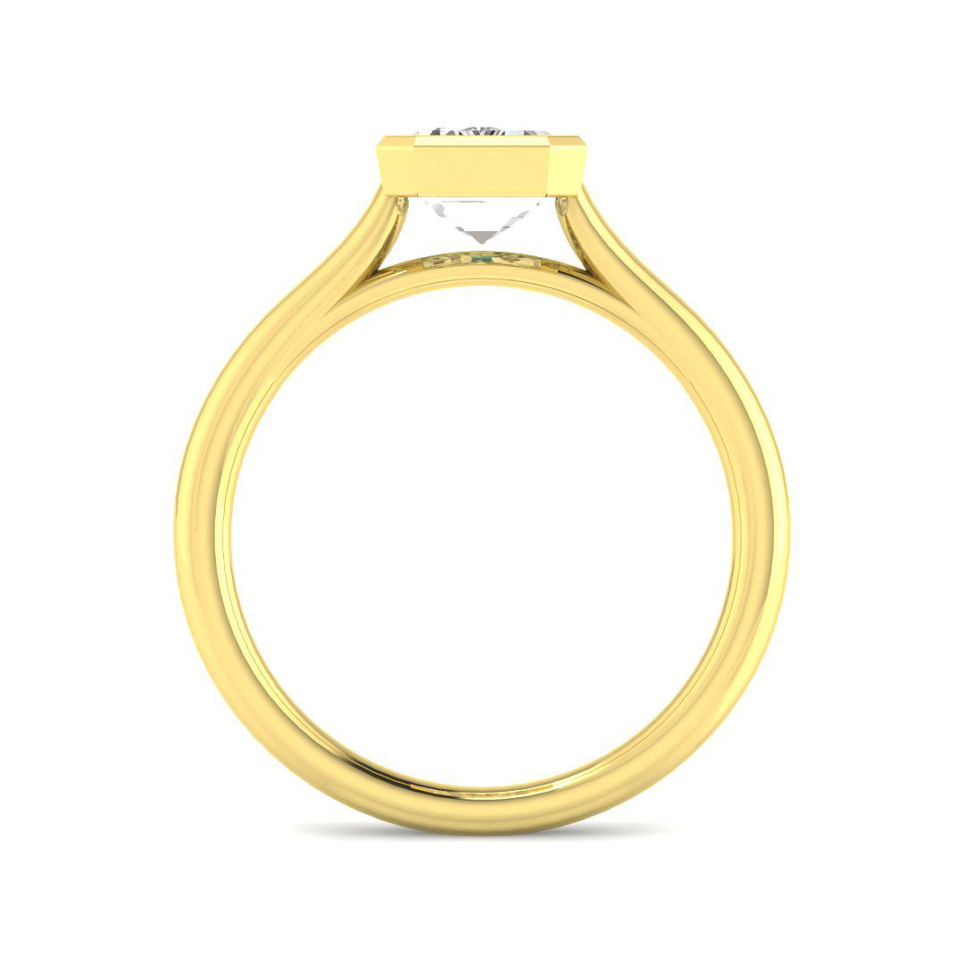 9ct Yellow Gold Emerald Cut Lab Grown Diamond Ring 2