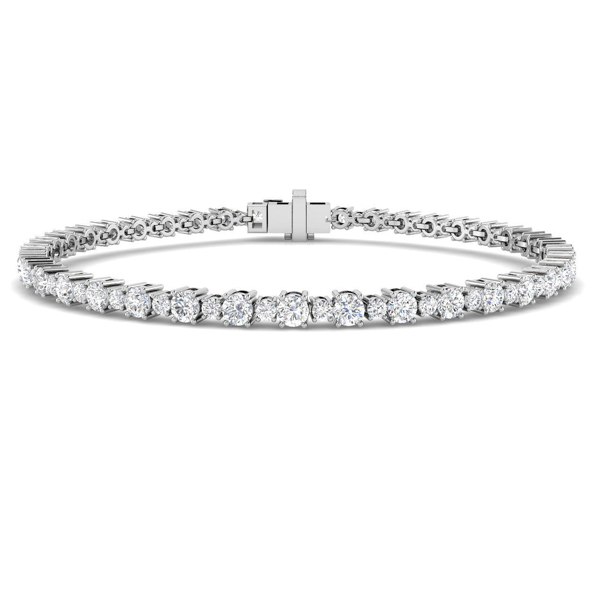 9ct White Gold Round Lab Grown Diamond Bracelet 1