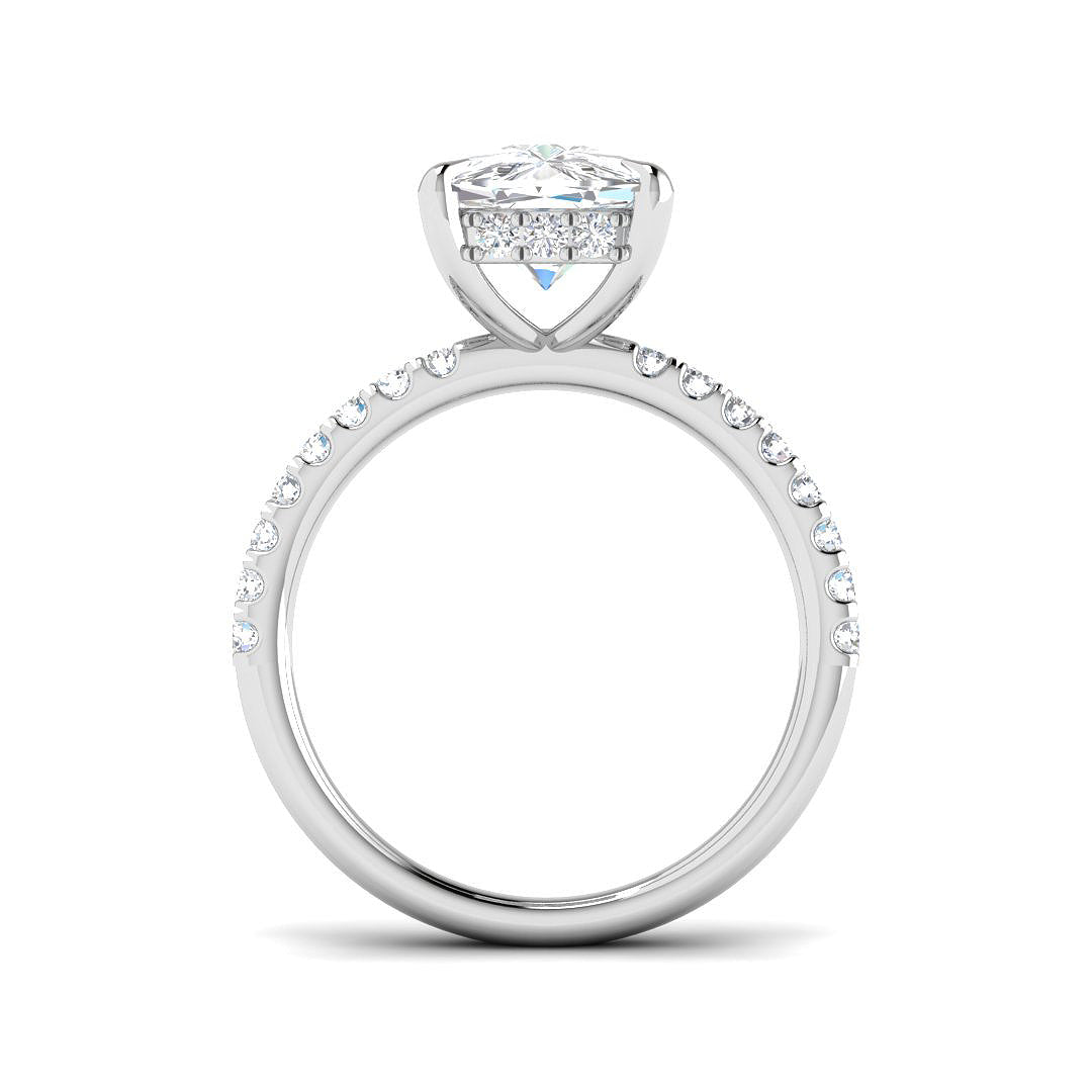 9ct White Gold Cushion Lab Grown Diamond Ring 2