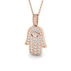 9ct Rose Gold Round Lab Grown Diamond Pendant 1