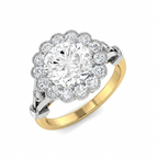 9ct Two Tone Round Cvd Old Cut Ring 1