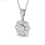 9ct White Gold Round Lab Grown Diamond Pendant 1
