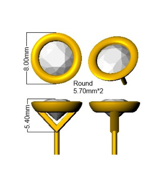 18ct Yellow Gold Round Lab Grown Diamond Earrings 2