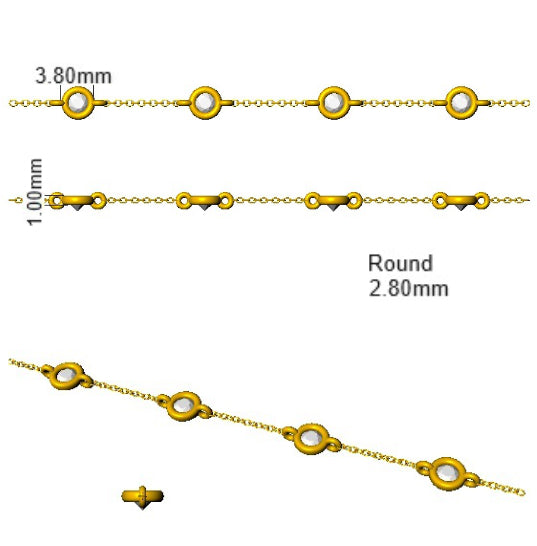 9ct White Gold Round Lab Grown Diamond Bracelet 2
