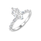 9ct White Gold Marquise Lab Grown Diamond Ring 1