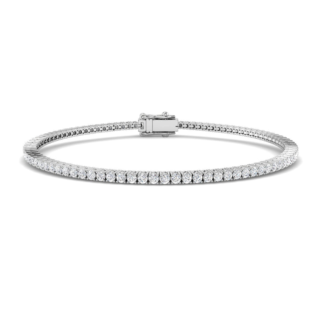 9ct White Gold Round Lab Grown Diamond Bracelet 1