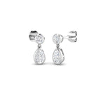 9ct White Gold Pear Lab Grown Diamond Earrings 1