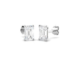 9ct White Gold Radiant Lab Grown Diamond Earrings 1