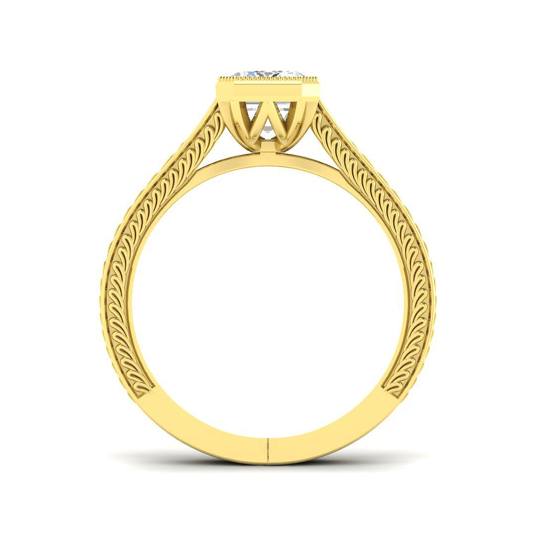 9ct Yellow Gold Radiant Lab Grown Diamond Ring 2