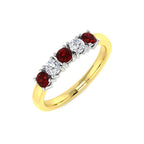 9ct Two Tone Round Ruby and Diamond Ring 1