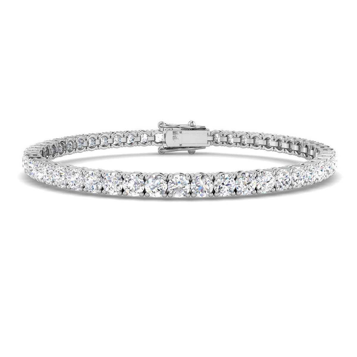 9ct White Gold Round Lab Grown Diamond Bracelet 1