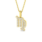 9ct Yellow Gold Round Lab Grown Diamond Pendant 1