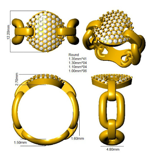 9ct Yellow Gold Round Lab Grown Diamond Ring 3
