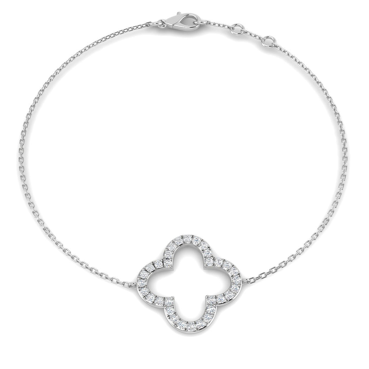 9ct White Gold Round Lab Grown Diamond Bracelet 1