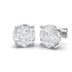 9ct White Gold Round Lab Grown Diamond Earrings 1