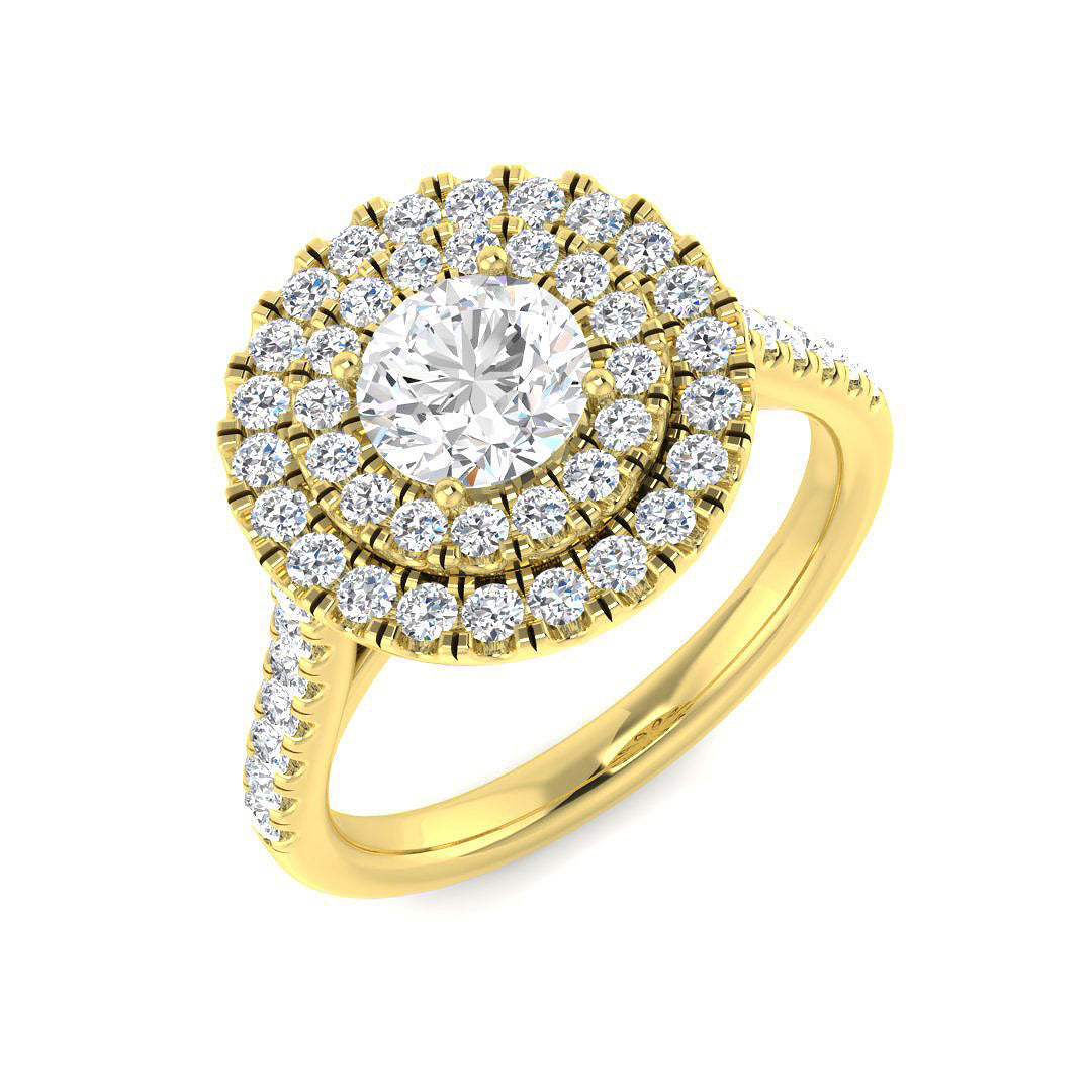 9ct Yellow Gold Round Lab Grown Diamond Ring 1