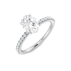 Platinum Oval Lab Grown Diamond Ring 1