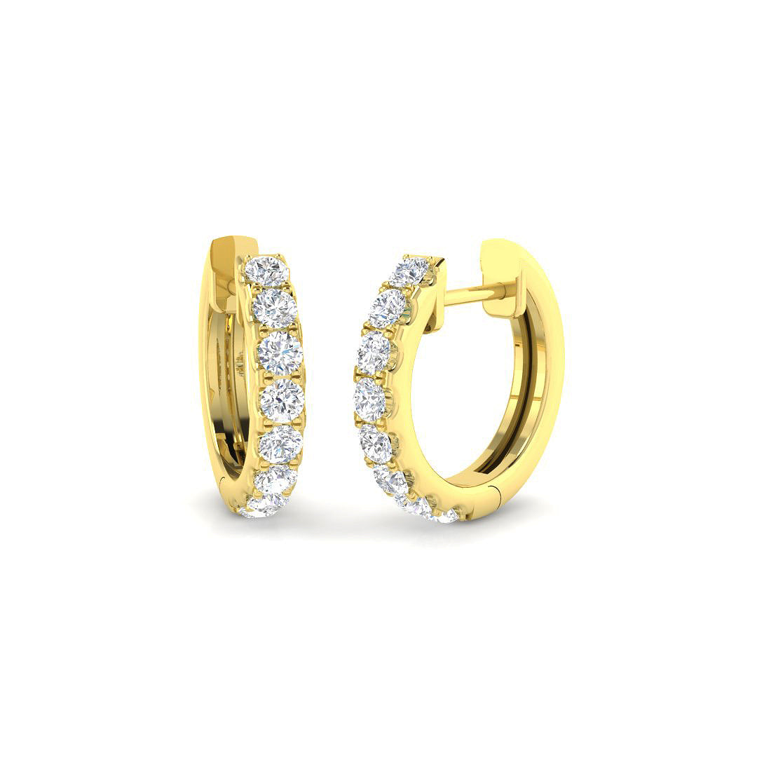 9ct Yellow Gold Round Lab Grown Diamond Earrings 1