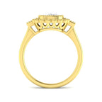 9ct Yellow Gold Baguette and Cushion Cvd Old Cut and Lab Grown Diamond Ring 2