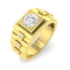 9ct Yellow Gold Round Lab Grown Diamond Ring 1
