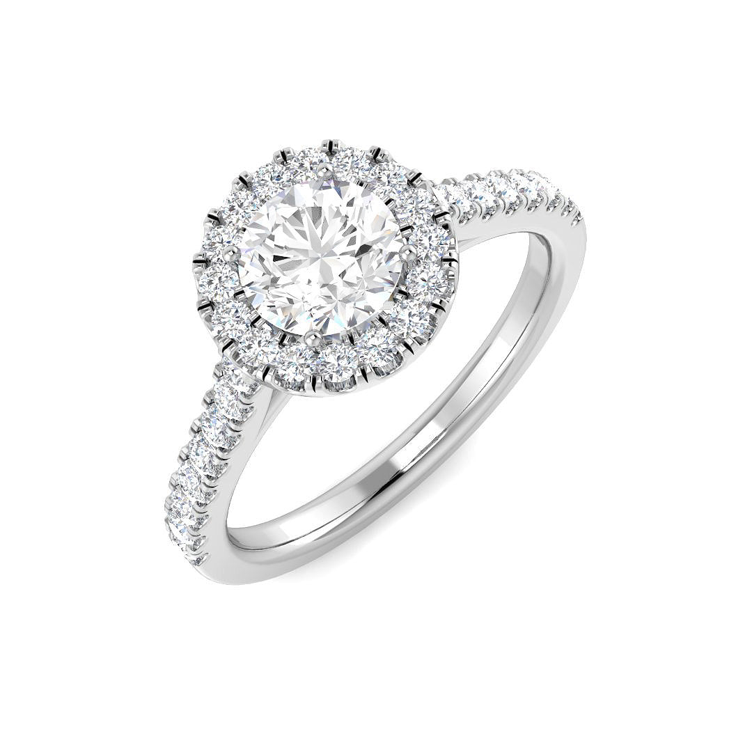 9ct White Gold Round Lab Grown Diamond Ring 1