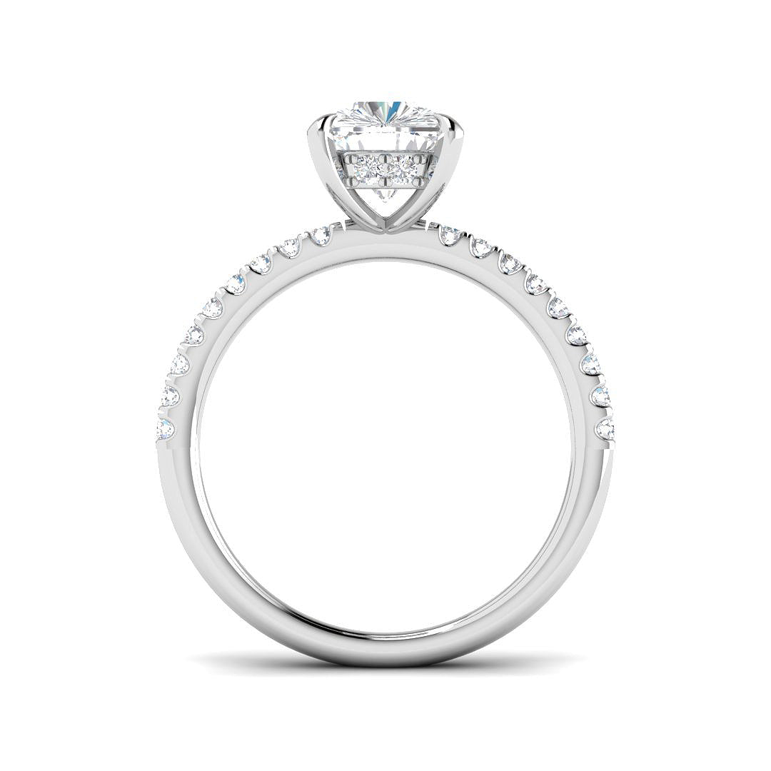 9ct White Gold Cushion Lab Grown Diamond Ring 2