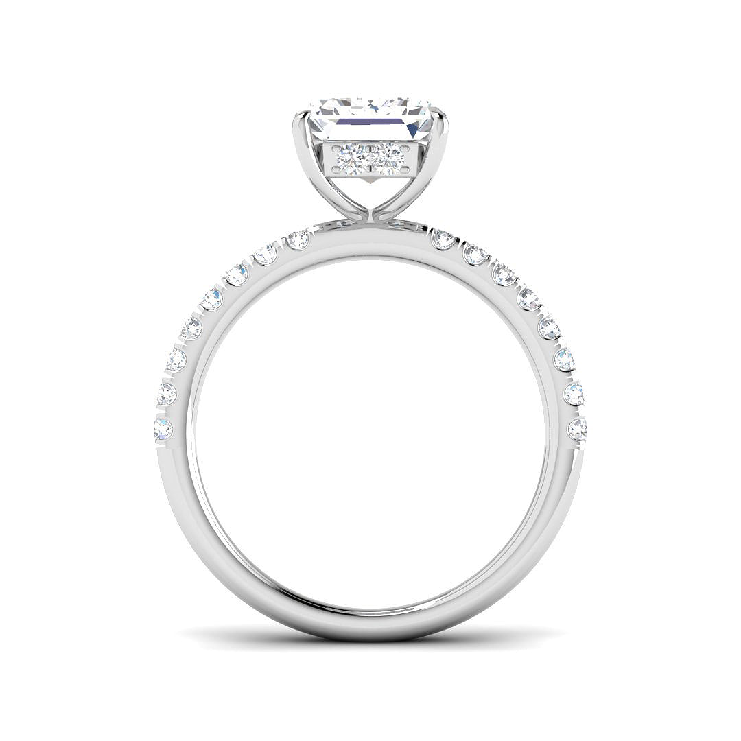 9ct White Gold Emerald Cut Lab Grown Diamond Ring 2