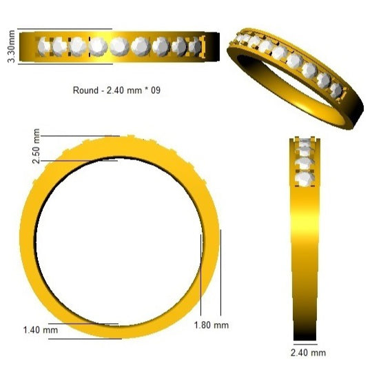 9ct Yellow Gold Round Lab Grown Diamond Ring 2