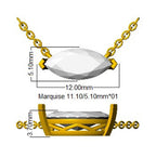 9ct Yellow Gold Marquise Lab Grown Diamond Necklace 2