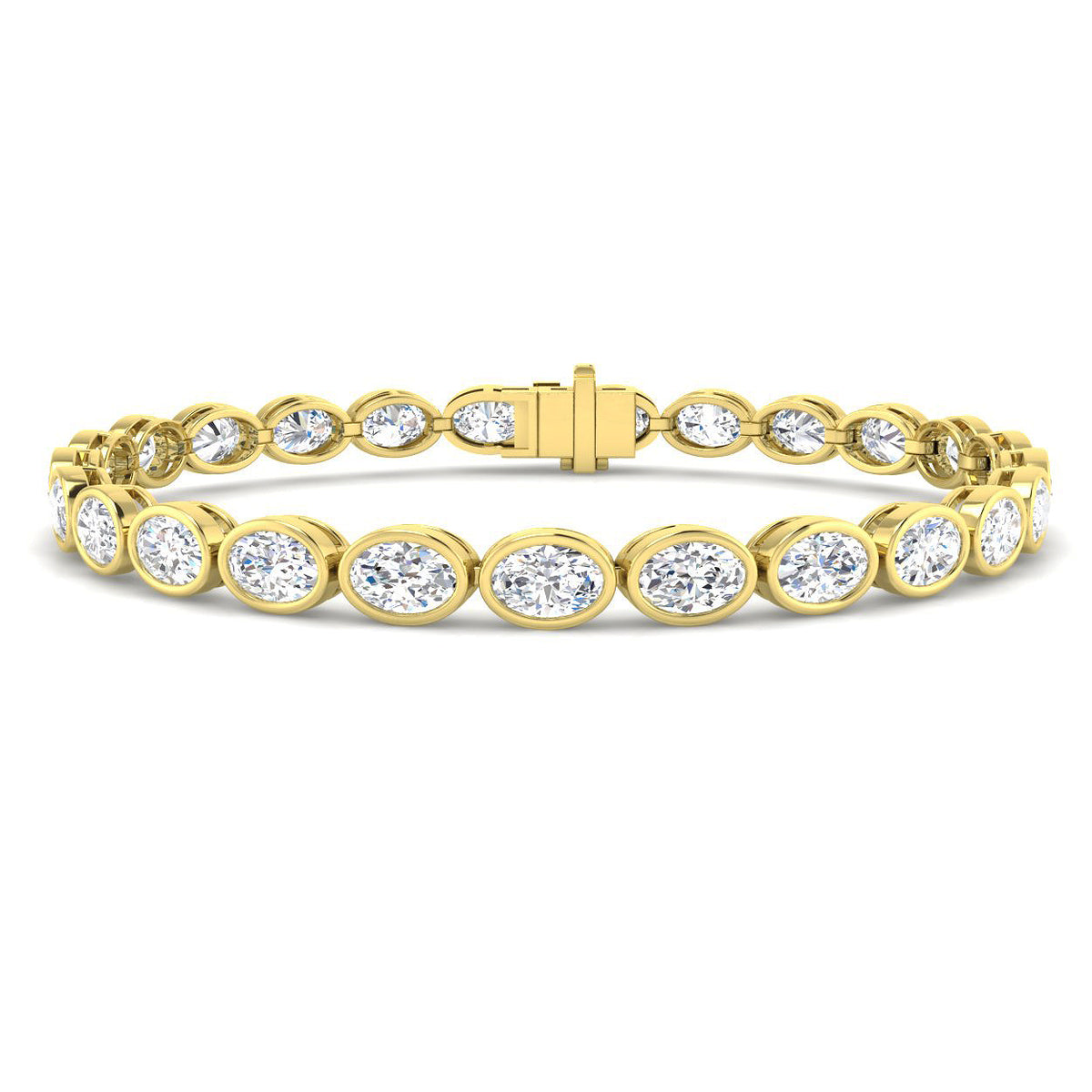 9ct Yellow Gold Oval Lab Grown Diamond Bracelet 1