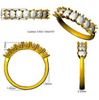 9ct Two Tone Cushion Cvd Old Cut Ring 3