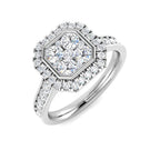 9ct White Gold Round Lab Grown Diamond Ring 1