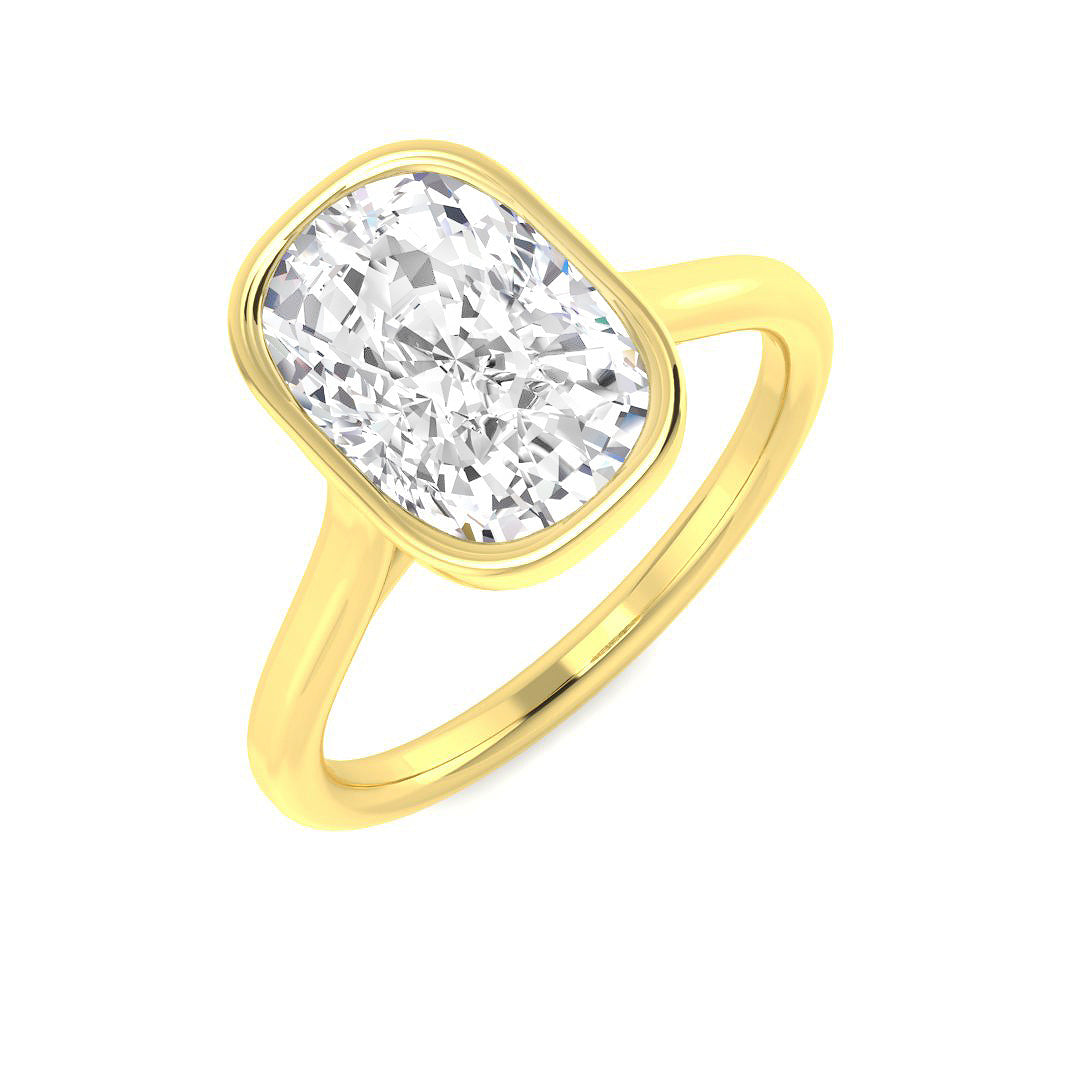 9ct Yellow Gold Cushion Lab Grown Diamond Ring 1
