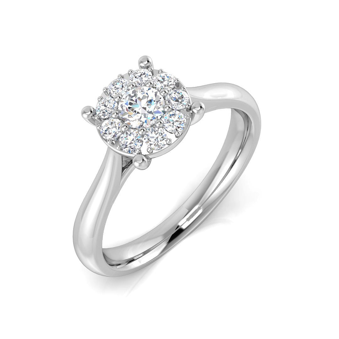 9ct White Gold Round Lab Grown Diamond Ring 1