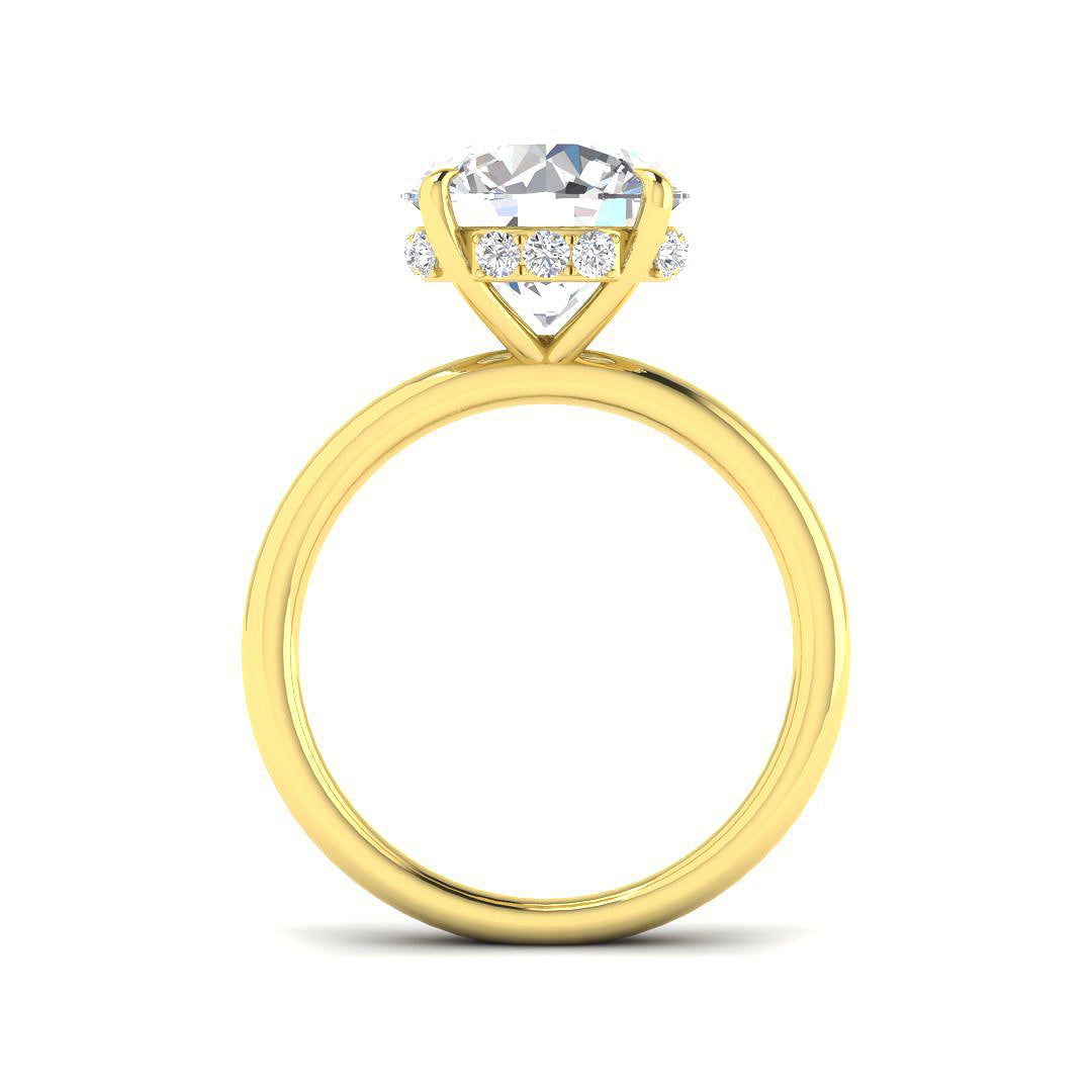 18ct Yellow Gold Round Lab Grown Diamond Ring 2