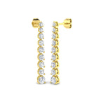 9ct Yellow Gold Round Lab Grown Diamond Earrings 1