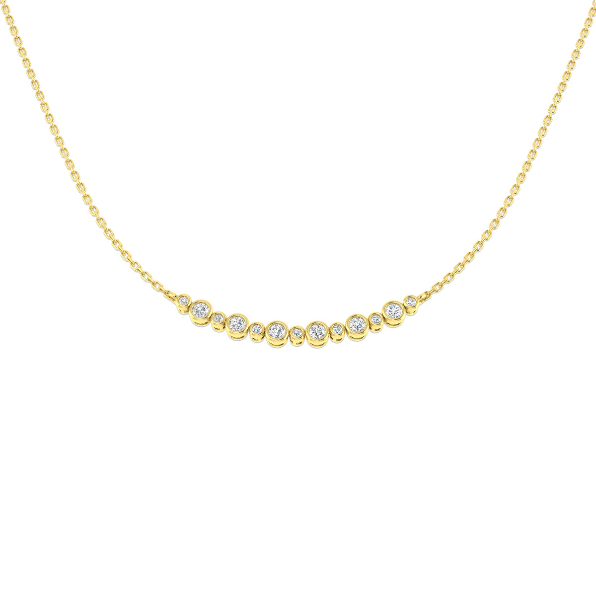 9ct Yellow Gold Round Lab Grown Diamond Necklace 1