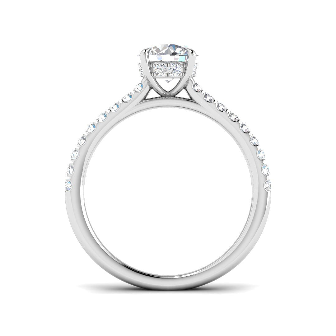 9ct White Gold Round Lab Grown Diamond Ring 2
