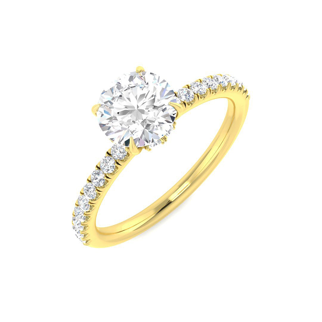 9ct Yellow Gold Round Lab Grown Diamond Ring 1