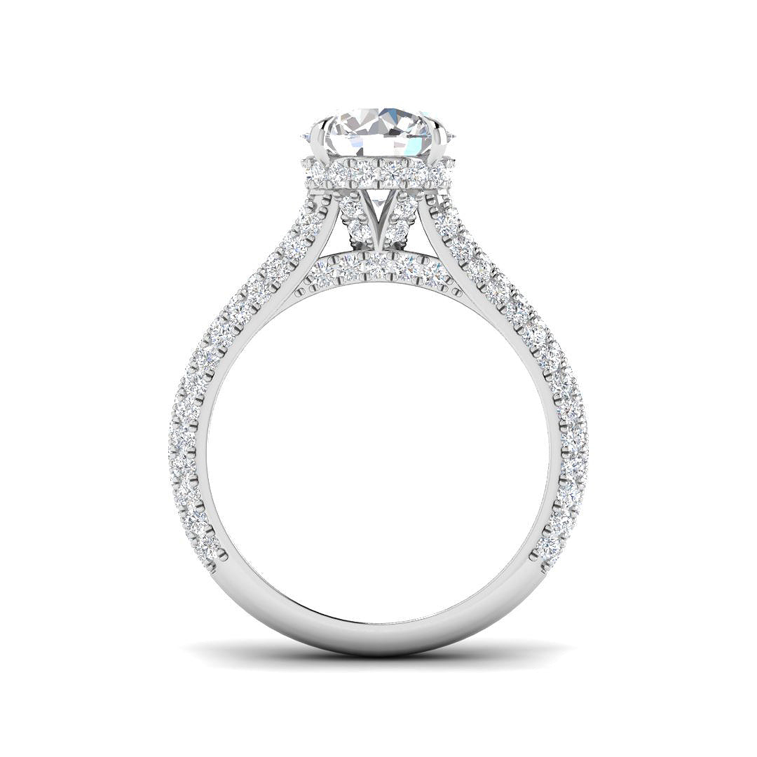9ct White Gold Round Lab Grown Diamond Ring 2