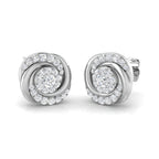 9ct White Gold Round Lab Grown Diamond Earrings 1