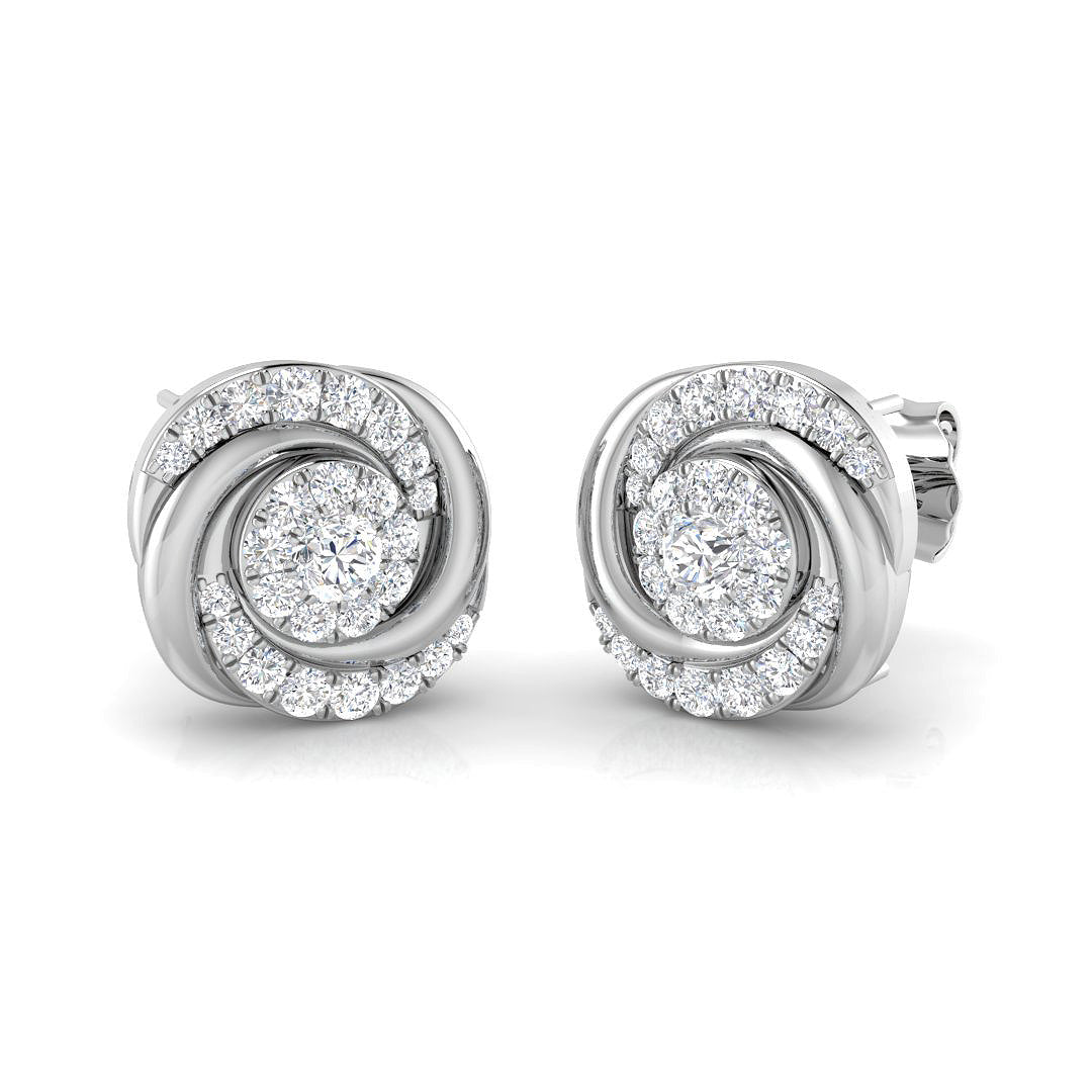 9ct White Gold Round Lab Grown Diamond Earrings 1