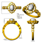 9ct Yellow Gold Oval Opal and Diamond Ring 3