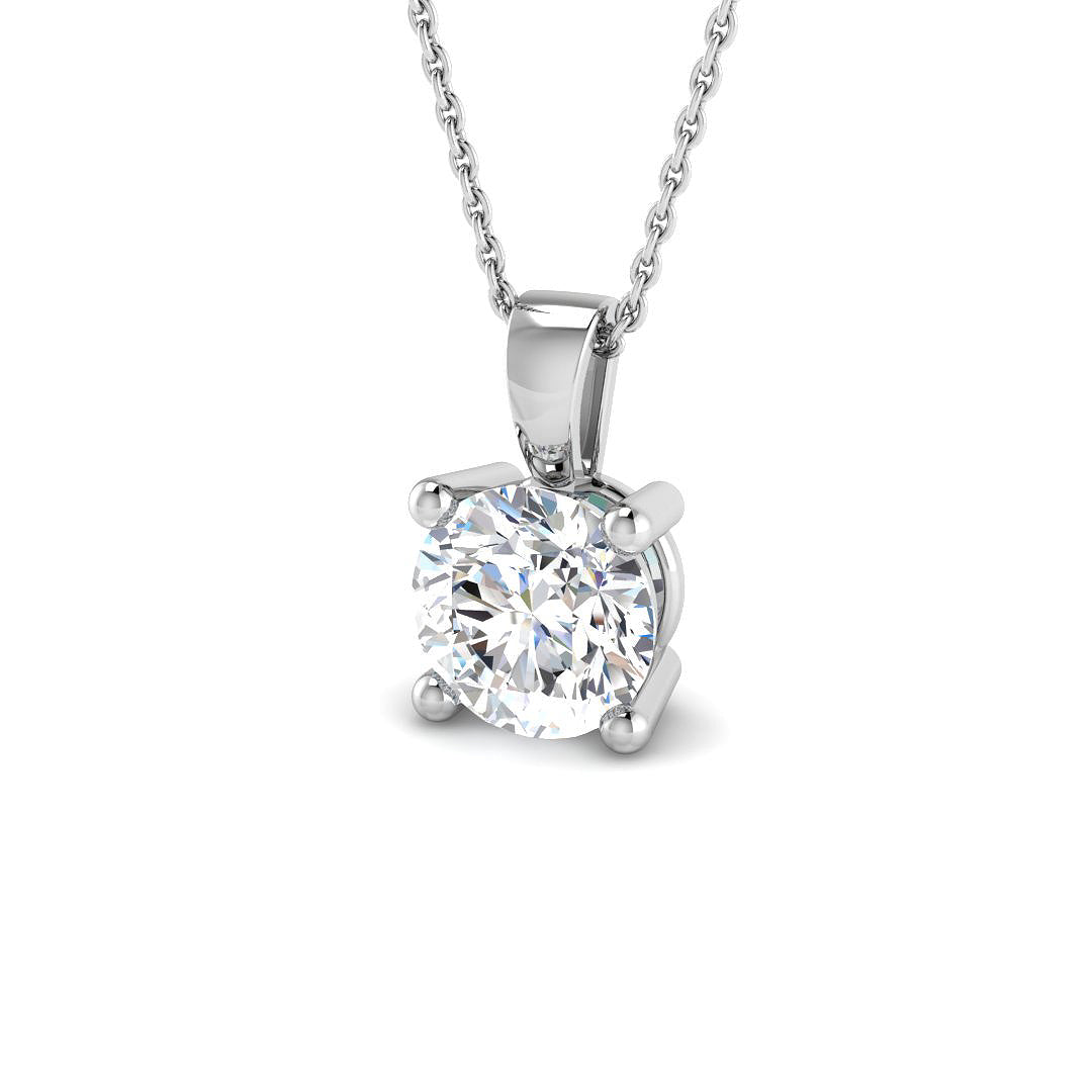 18ct White Gold Round Lab Grown Diamond Pendant 1
