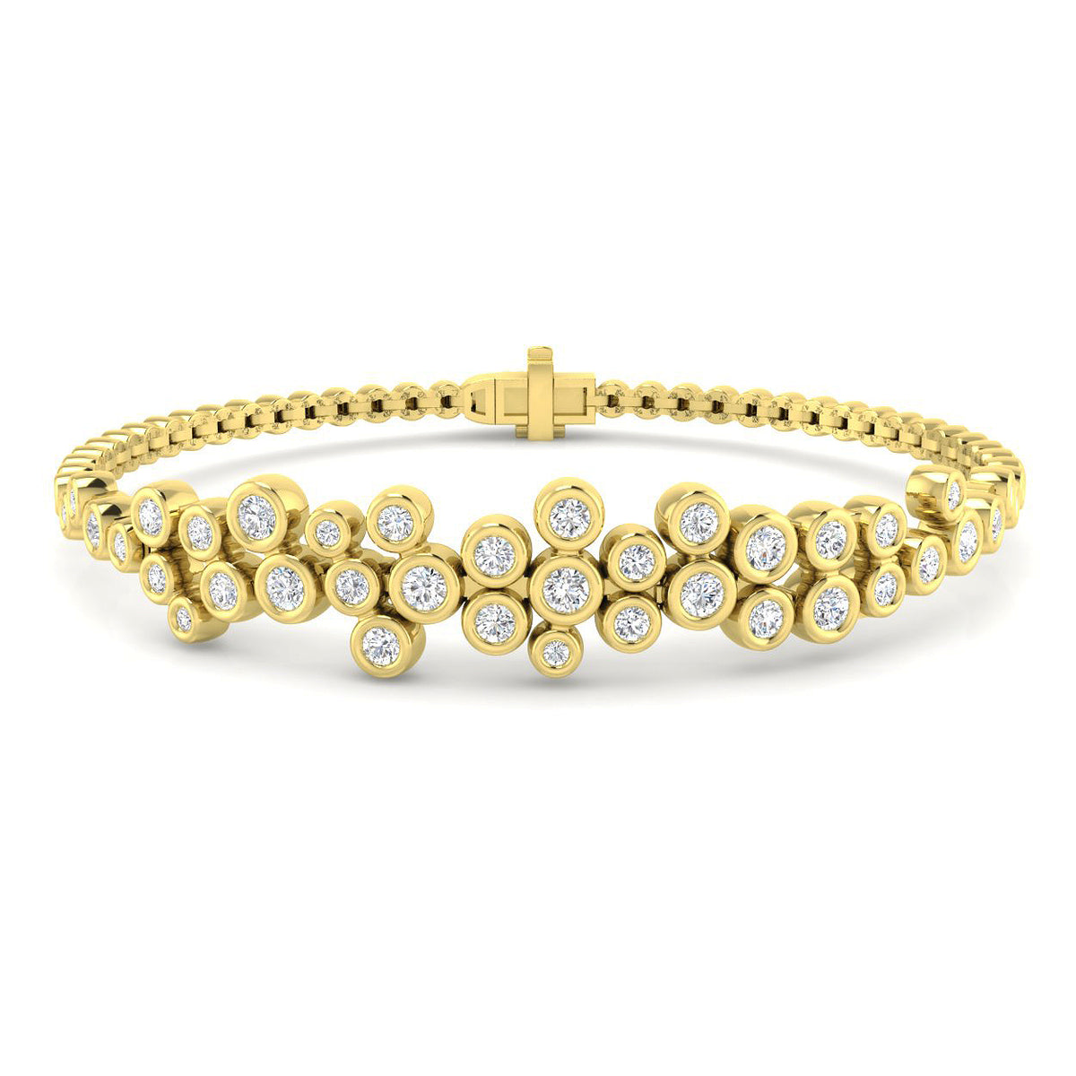 9ct Yellow Gold Round Lab Grown Diamond Bracelet 1