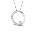9ct White Gold Round Lab Grown Diamond Pendant 1