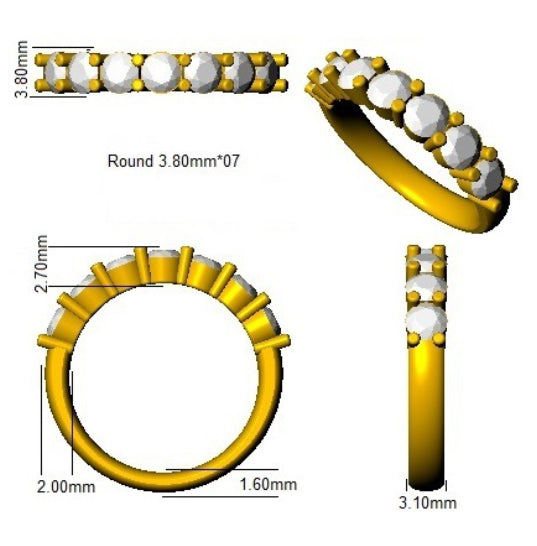 18ct Yellow Gold Round Lab Grown Diamond Ring 2