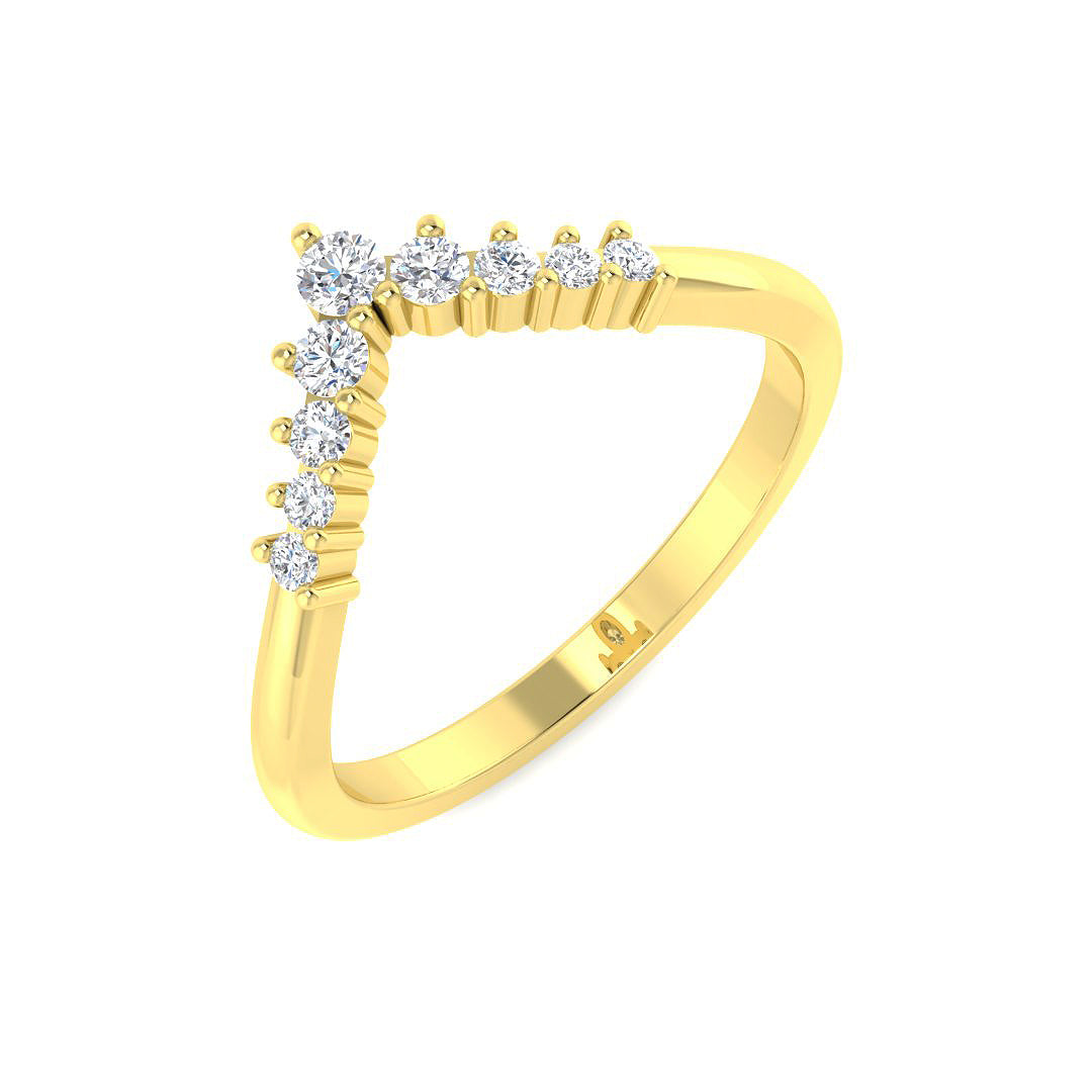 9ct Yellow Gold Round Diamond Ring 1